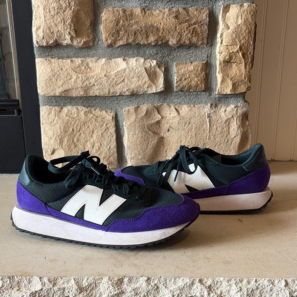Purple and Black Sneakers with White Accents